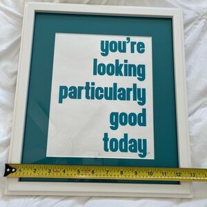 Teal and White Framed Wall Art